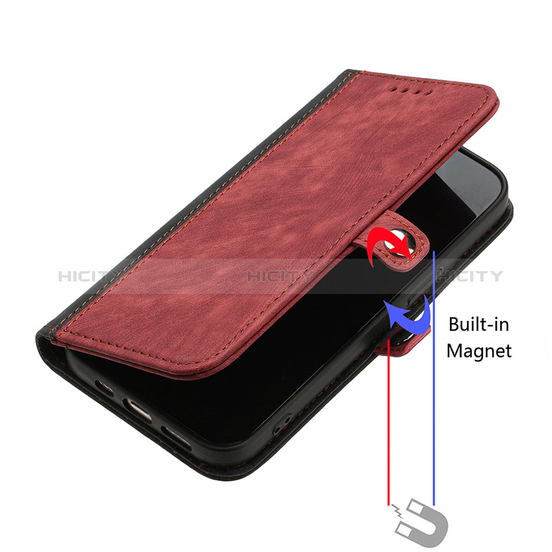 Handytasche Stand Schutzhülle Flip Leder Hülle YX5 für Apple iPhone 15 Pro groß