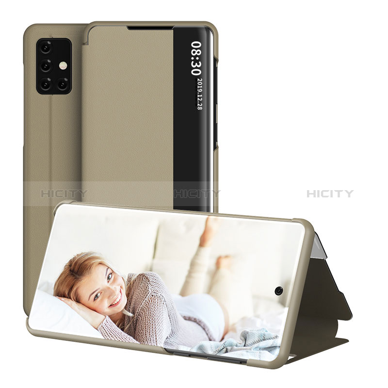 Handytasche Stand Schutzhülle Flip Leder Hülle ZL2 für Samsung Galaxy A51 4G Gold