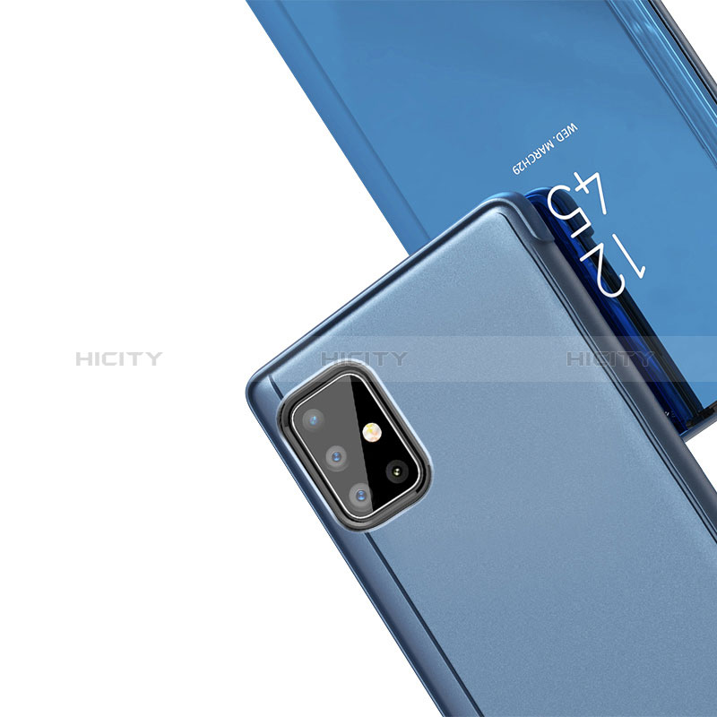 Handytasche Stand Schutzhülle Flip Leder Rahmen Spiegel Tasche für Samsung Galaxy A71 5G