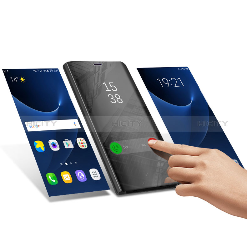 Handytasche Stand Schutzhülle Flip Leder Rahmen Spiegel Tasche für Samsung Galaxy A71 5G