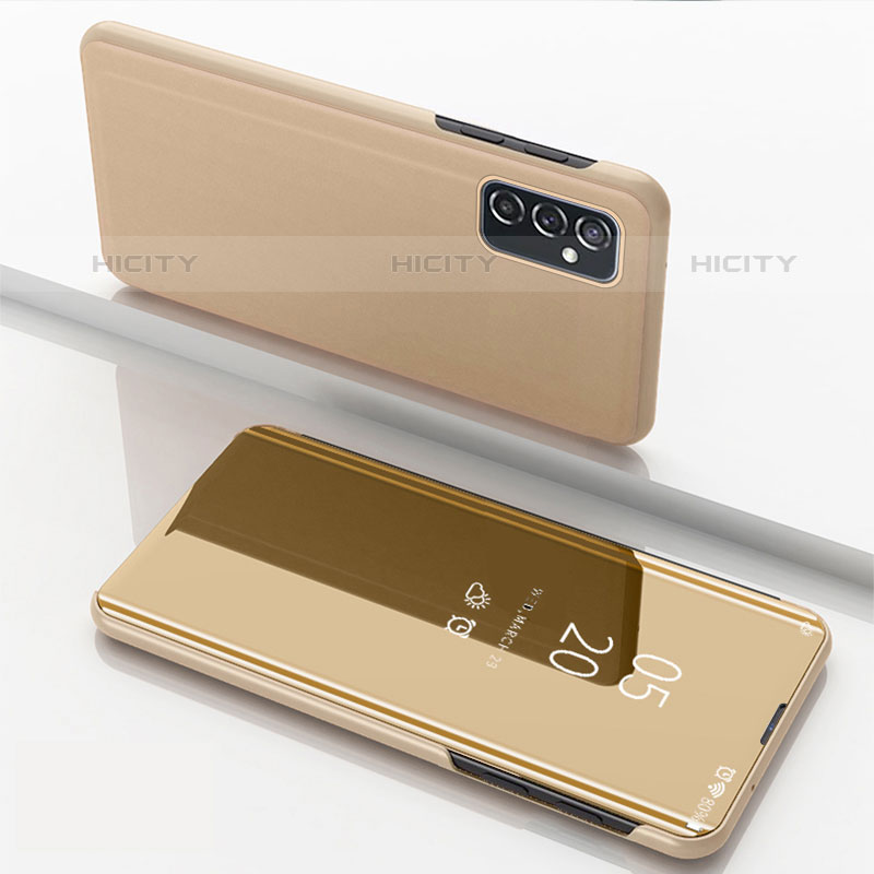 Handytasche Stand Schutzhülle Flip Leder Rahmen Spiegel Tasche für Samsung Galaxy M52 5G