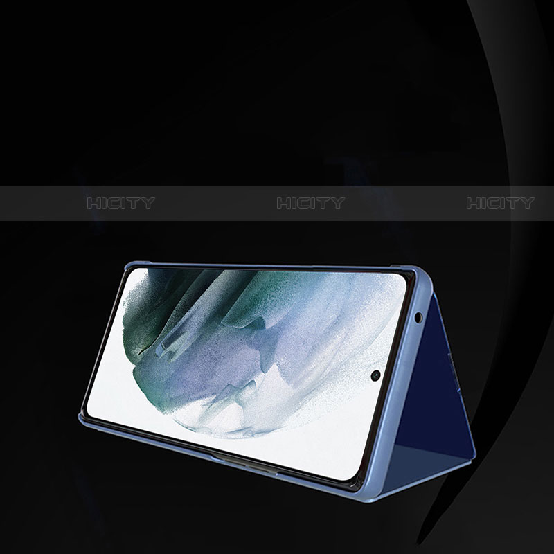 Handytasche Stand Schutzhülle Flip Leder Rahmen Spiegel Tasche für Samsung Galaxy S22 Ultra 5G