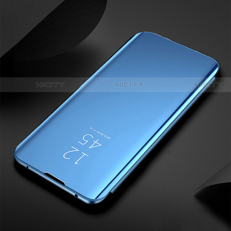 Handytasche Stand Schutzhülle Flip Leder Rahmen Spiegel Tasche für Xiaomi Mi 11 Pro 5G Hellblau