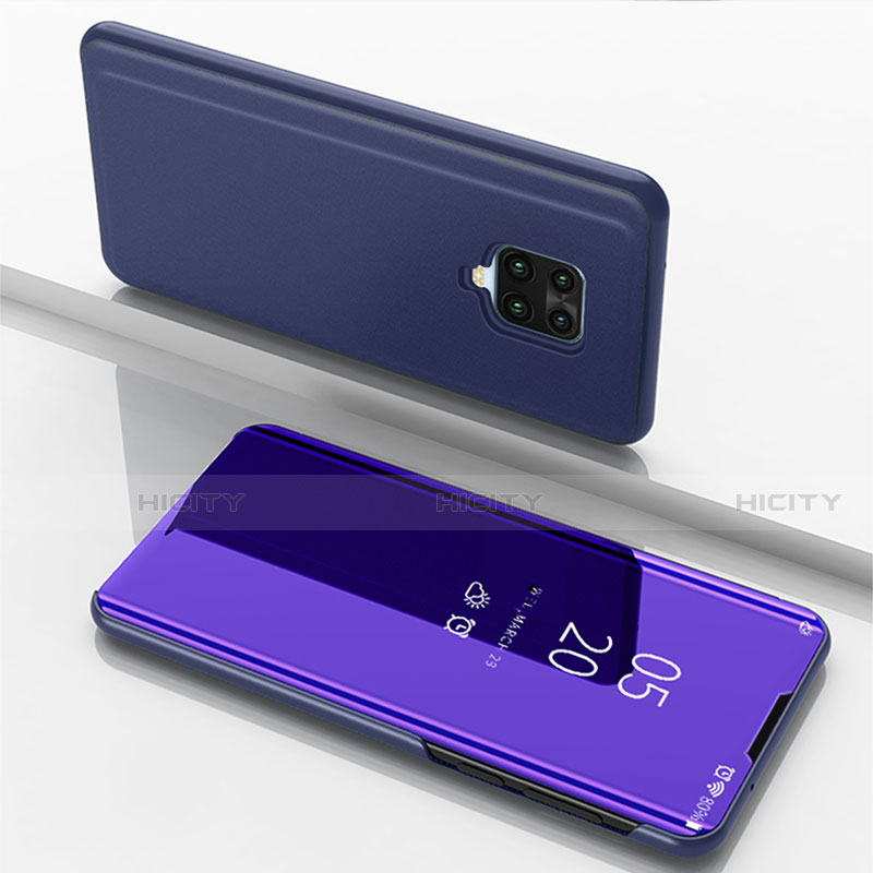 Handytasche Stand Schutzhülle Flip Leder Rahmen Spiegel Tasche für Xiaomi Redmi 10X 5G Violett Plus