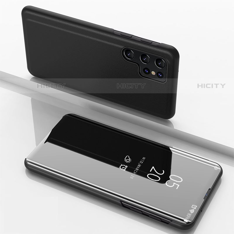 Handytasche Stand Schutzhülle Flip Leder Rahmen Spiegel Tasche H01 für Samsung Galaxy S21 Ultra 5G