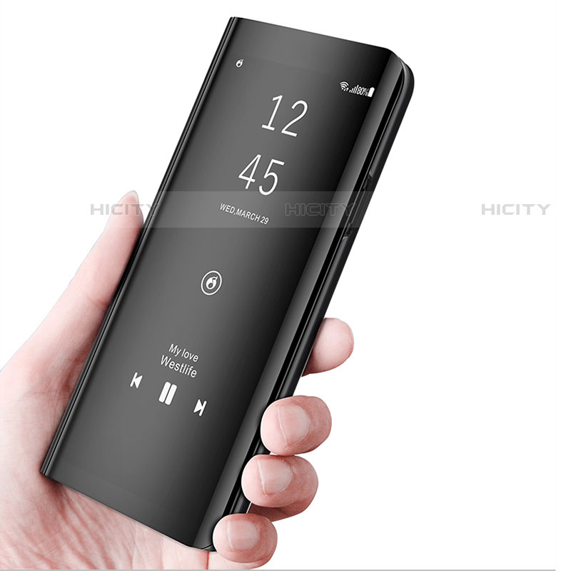 Handytasche Stand Schutzhülle Flip Leder Rahmen Spiegel Tasche H02 für Samsung Galaxy S21 Plus 5G groß