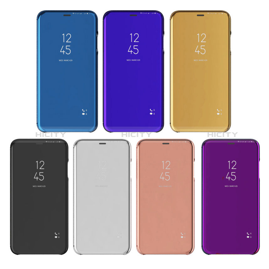 Handytasche Stand Schutzhülle Flip Leder Rahmen Spiegel Tasche L01 für Samsung Galaxy A71 5G