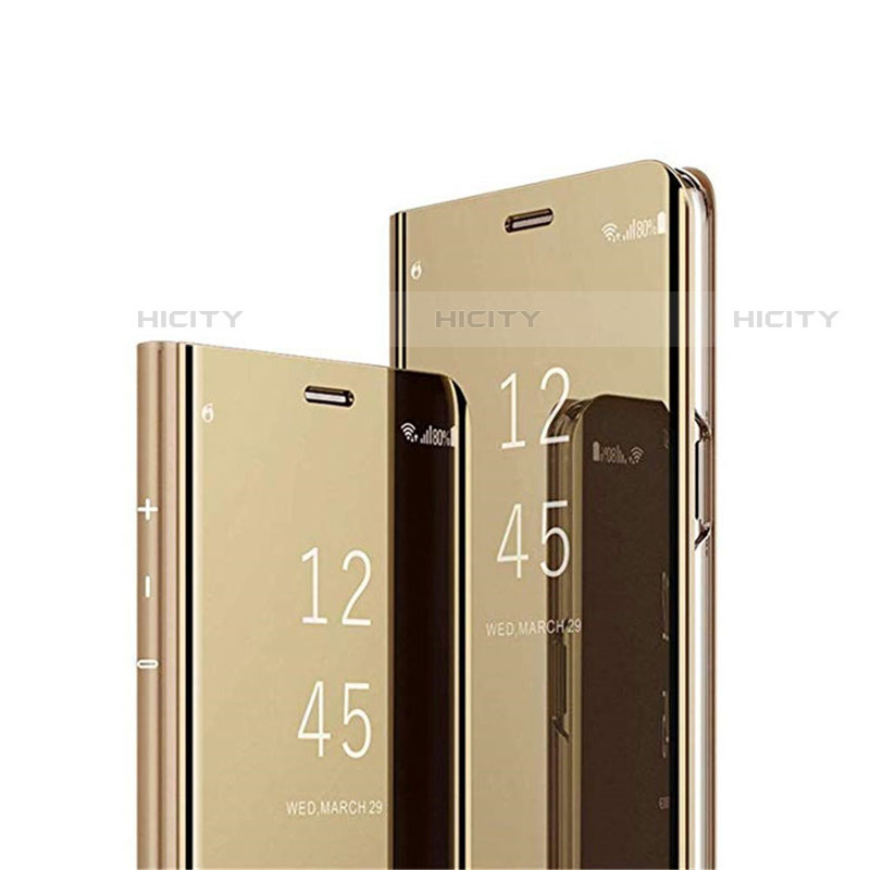 Handytasche Stand Schutzhülle Flip Leder Rahmen Spiegel Tasche L02 für Huawei Mate 40E 5G Gold