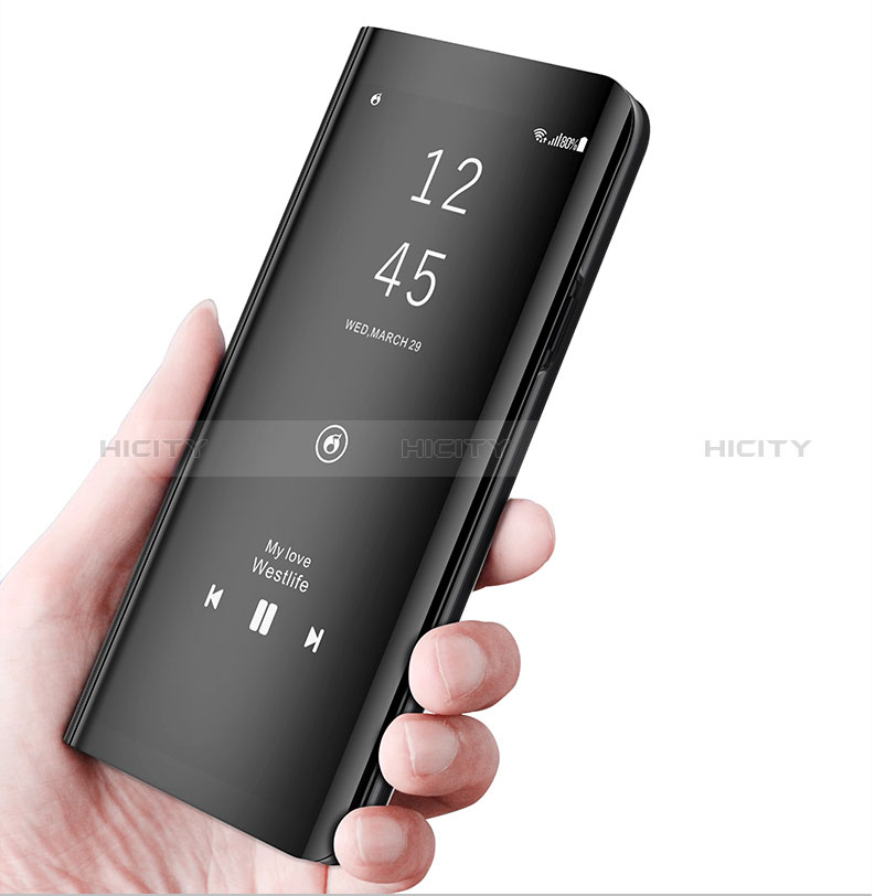 Handytasche Stand Schutzhülle Flip Leder Rahmen Spiegel Tasche L02 für Samsung Galaxy A71 5G