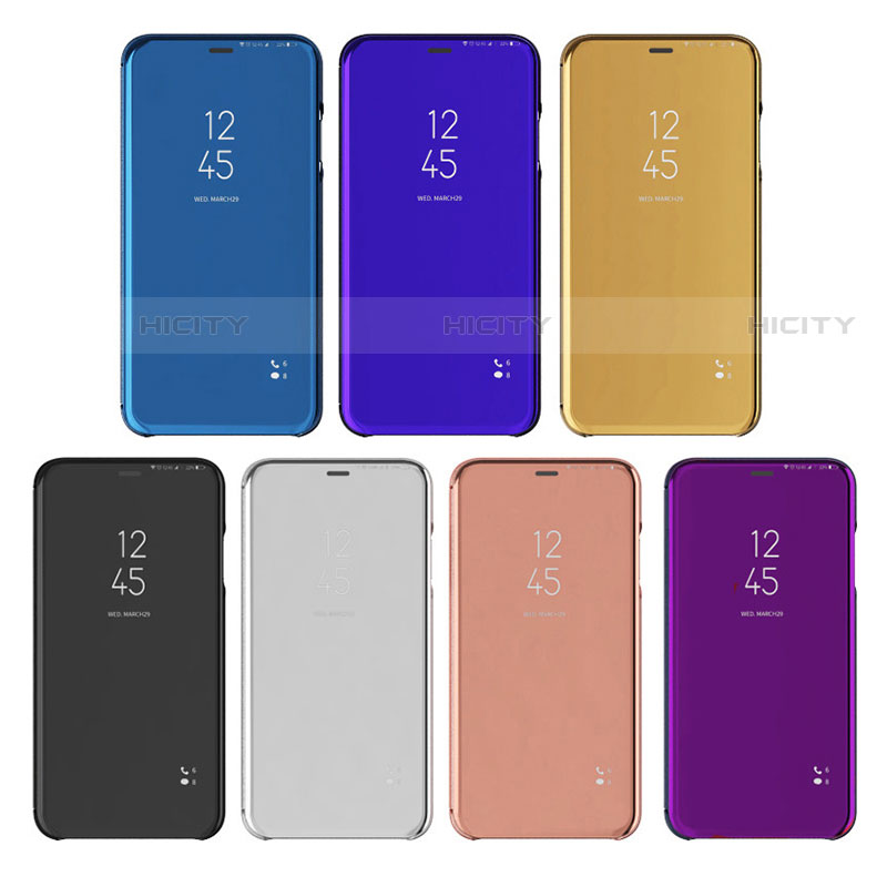 Handytasche Stand Schutzhülle Flip Leder Rahmen Spiegel Tasche M01 für Samsung Galaxy S21 Ultra 5G