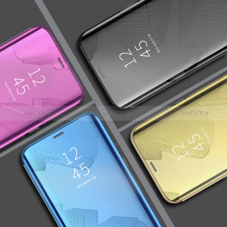 Handytasche Stand Schutzhülle Flip Leder Rahmen Spiegel Tasche QH1 für Xiaomi Redmi 10X 5G groß
