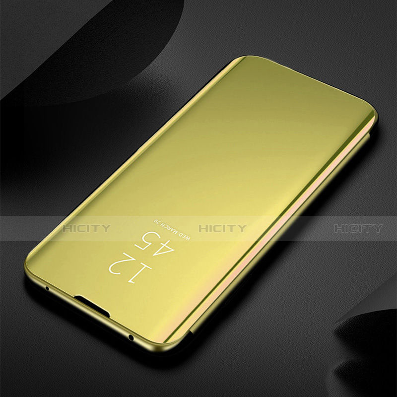 Handytasche Stand Schutzhülle Flip Leder Rahmen Spiegel Tasche S01 für Xiaomi Mi Note 10 Pro Gold Plus