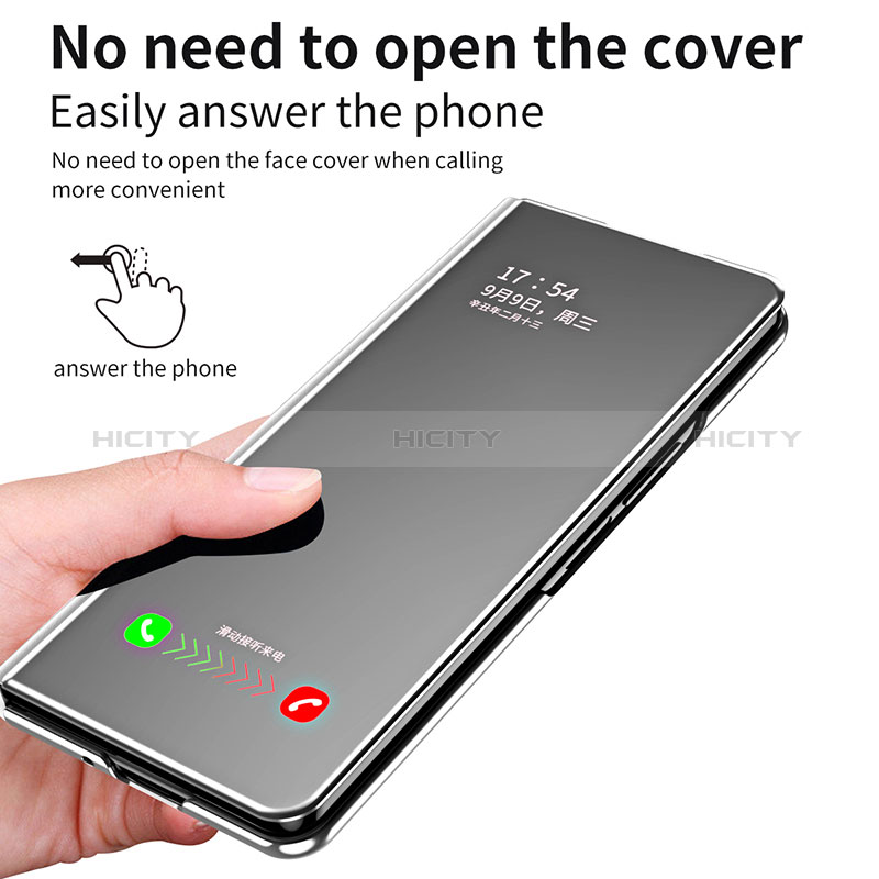 Handytasche Stand Schutzhülle Flip Leder Rahmen Spiegel Tasche ZL1 für Samsung Galaxy Z Fold3 5G