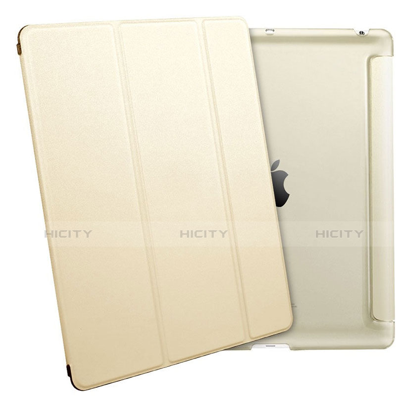 Handytasche Stand Schutzhülle Leder für Apple iPad 3 Gold groß