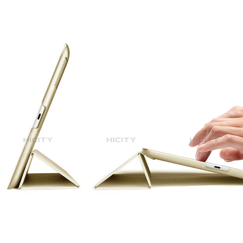 Handytasche Stand Schutzhülle Leder für Apple iPad 3 Gold groß