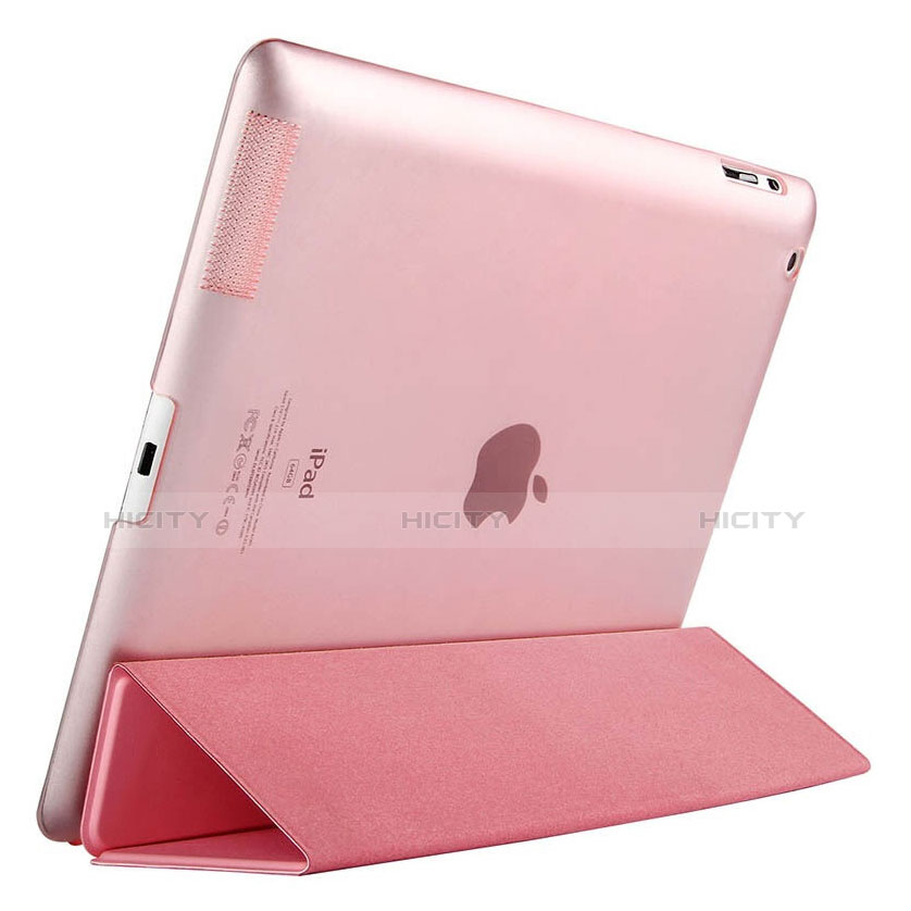 Handytasche Stand Schutzhülle Leder für Apple iPad 3 Rosa groß