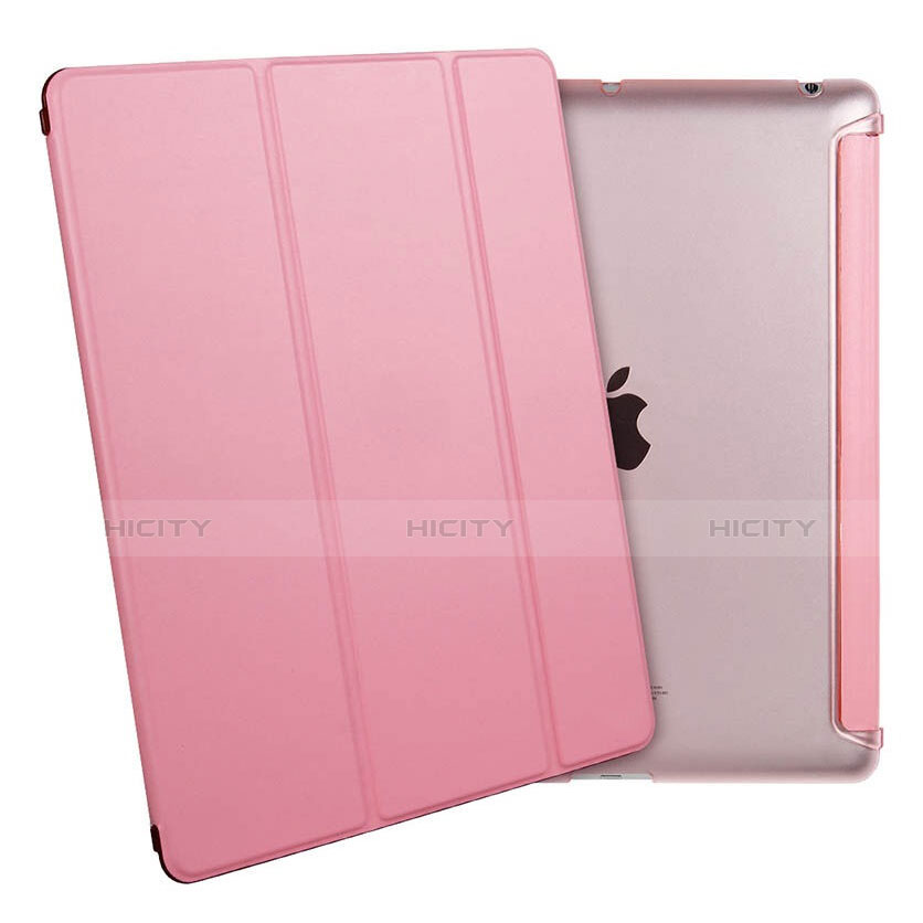 Handytasche Stand Schutzhülle Leder für Apple iPad 4 Rosa groß