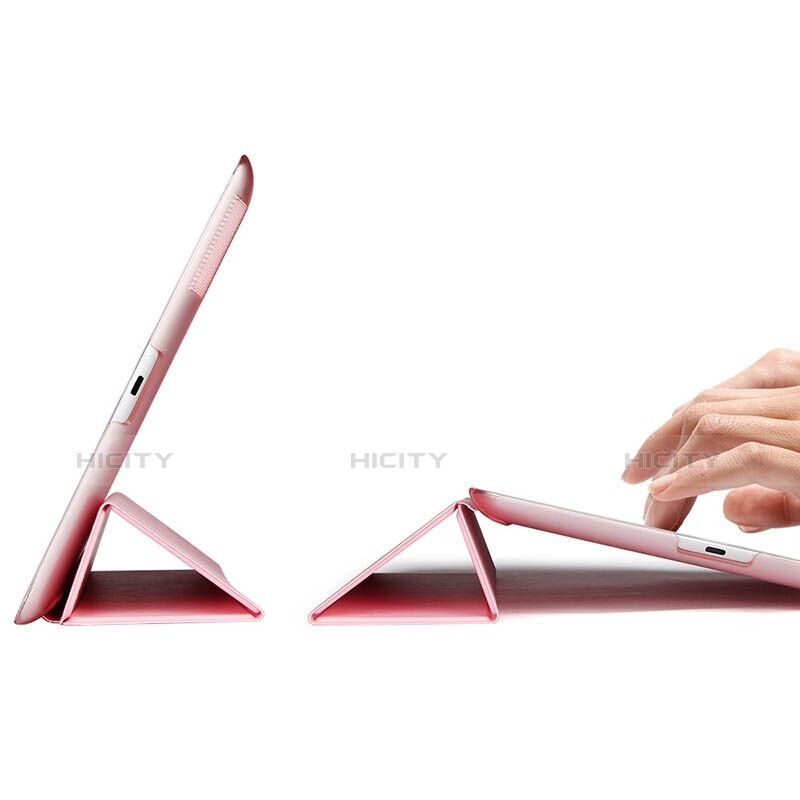 Handytasche Stand Schutzhülle Leder für Apple iPad 4 Rosa groß