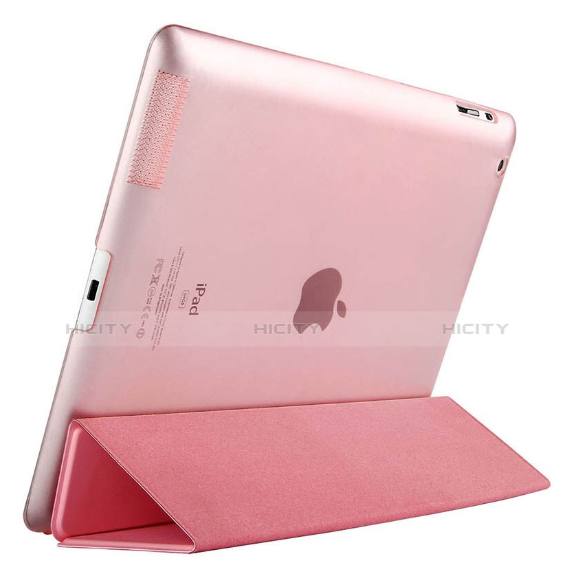 Handytasche Stand Schutzhülle Leder für Apple iPad 4 Rosa groß