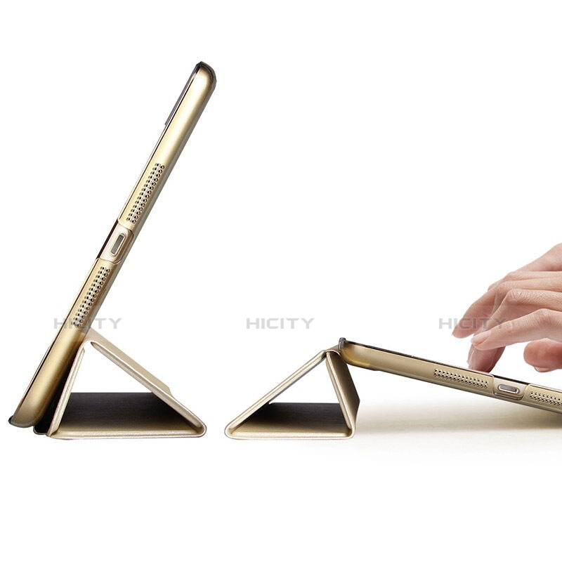 Handytasche Stand Schutzhülle Leder für Apple iPad Mini 3 Gold groß