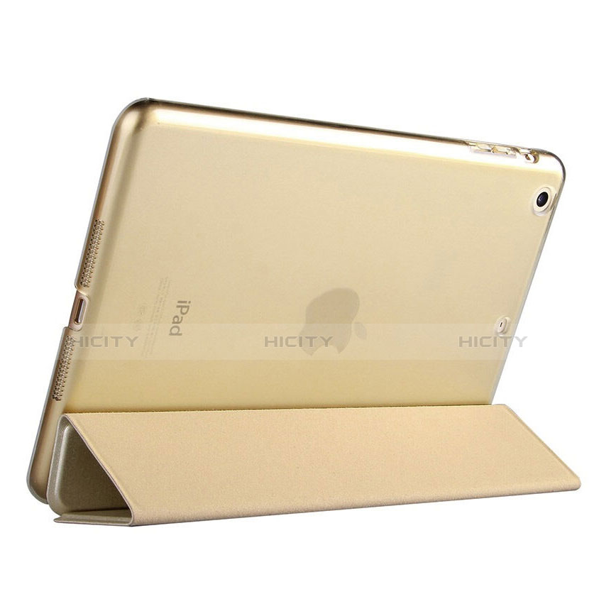 Handytasche Stand Schutzhülle Leder für Apple iPad Mini 3 Gold groß