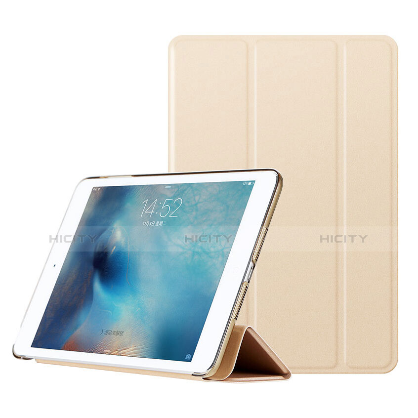 Handytasche Stand Schutzhülle Leder für Apple iPad Mini 3 Gold groß