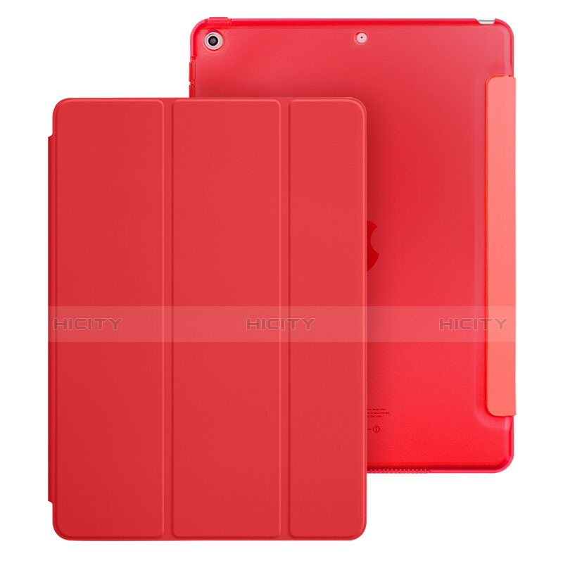 Handytasche Stand Schutzhülle Leder für Apple New iPad 9.7 (2017) Rot Plus