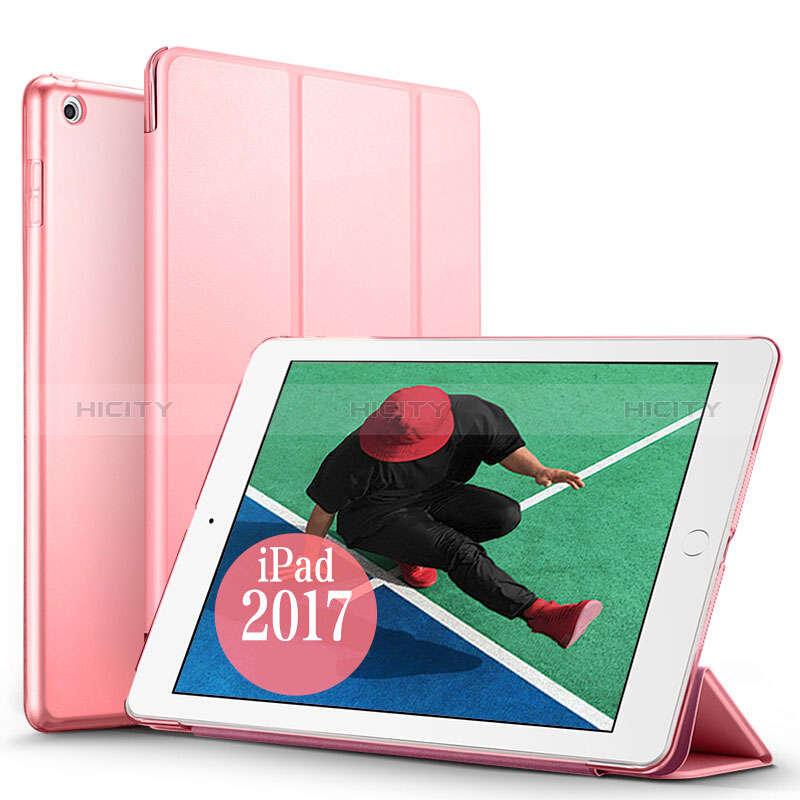 Handytasche Stand Schutzhülle Leder für Apple New iPad 9.7 (2018) Rosa groß