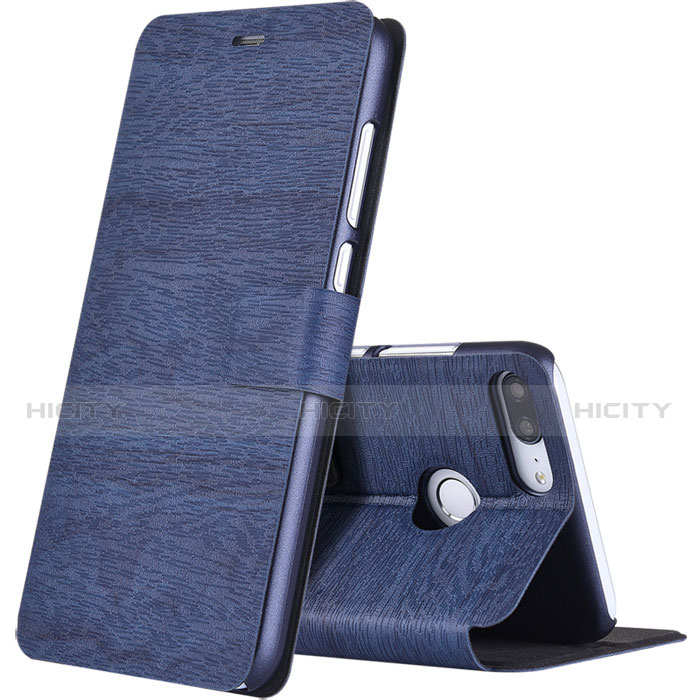 Handytasche Stand Schutzhülle Leder für Huawei Honor 9 Lite Blau Plus