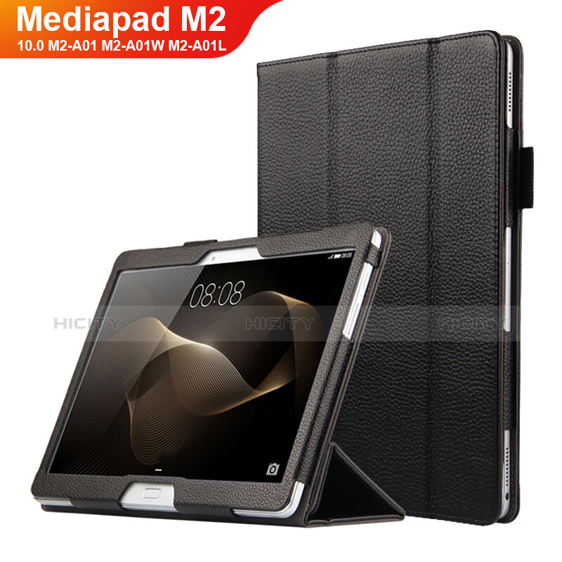 Handytasche Stand Schutzhülle Leder für Huawei MediaPad M2 10.0 M2-A01 M2-A01W M2-A01L Schwarz Plus