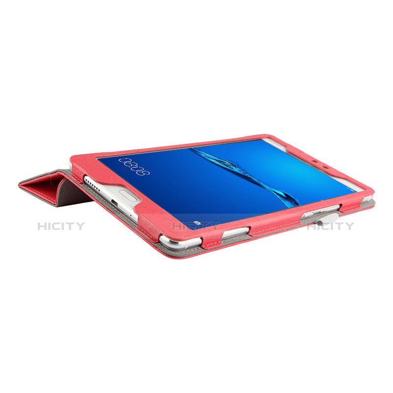 Handytasche Stand Schutzhülle Leder für Huawei MediaPad M3 Lite 8.0 CPN-W09 CPN-AL00 Rot groß