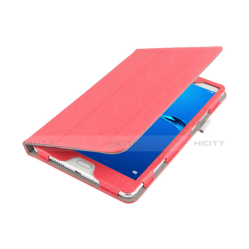 Handytasche Stand Schutzhülle Leder für Huawei MediaPad M3 Lite 8.0 CPN-W09 CPN-AL00 Rot groß