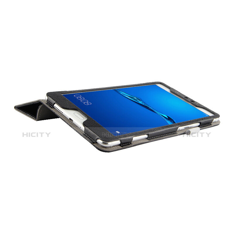 Handytasche Stand Schutzhülle Leder für Huawei MediaPad M3 Lite 8.0 CPN-W09 CPN-AL00 Schwarz groß