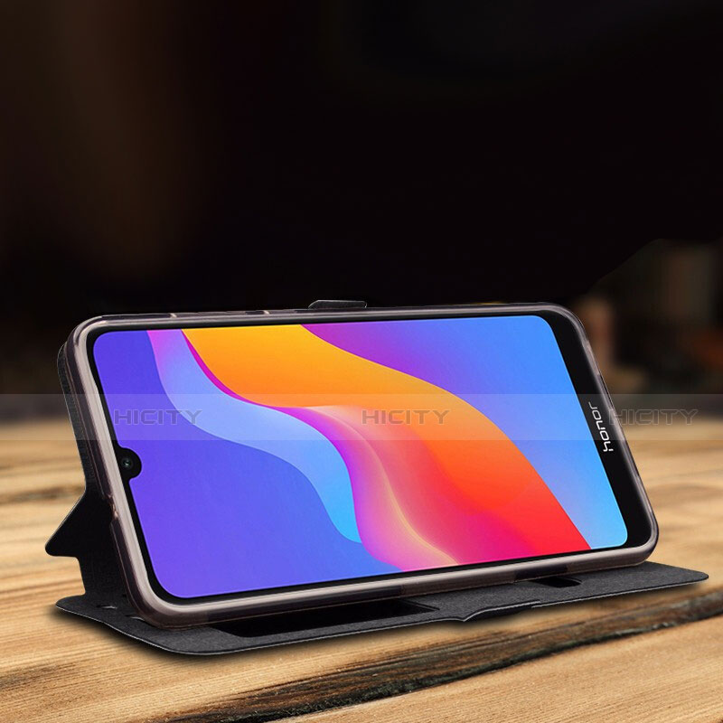 Handytasche Stand Schutzhülle Leder für Huawei Y6 Prime (2019) Schwarz groß