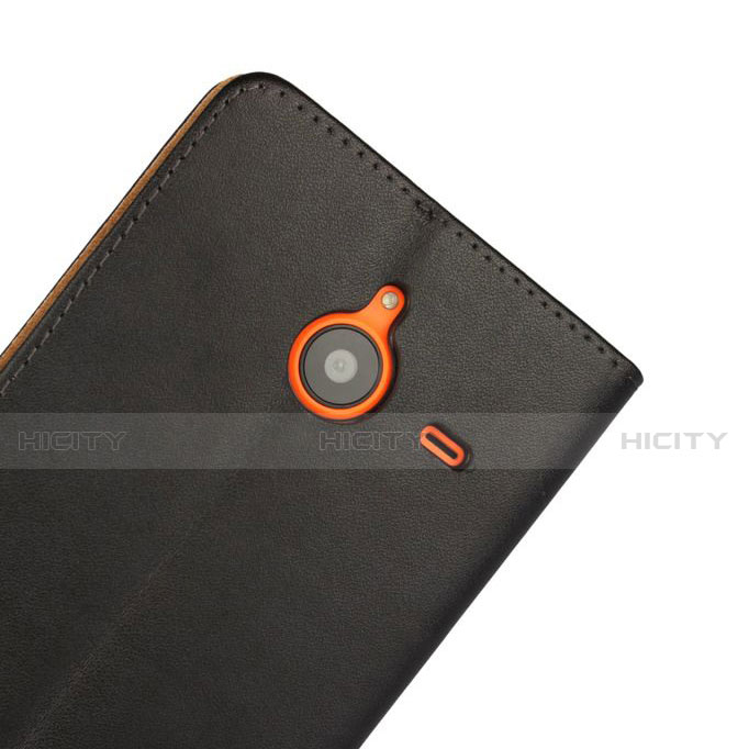 Handytasche Stand Schutzhülle Leder für Microsoft Lumia 640 XL Lte Schwarz groß