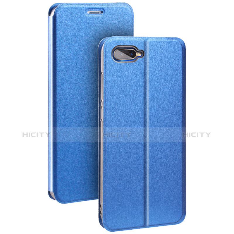 Handytasche Stand Schutzhülle Leder für Oppo R17 Neo Blau Plus