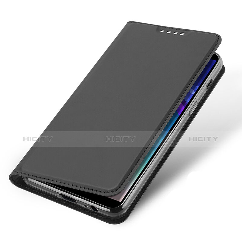 Handytasche Stand Schutzhülle Leder für Samsung Galaxy A9 Star Lite Schwarz groß