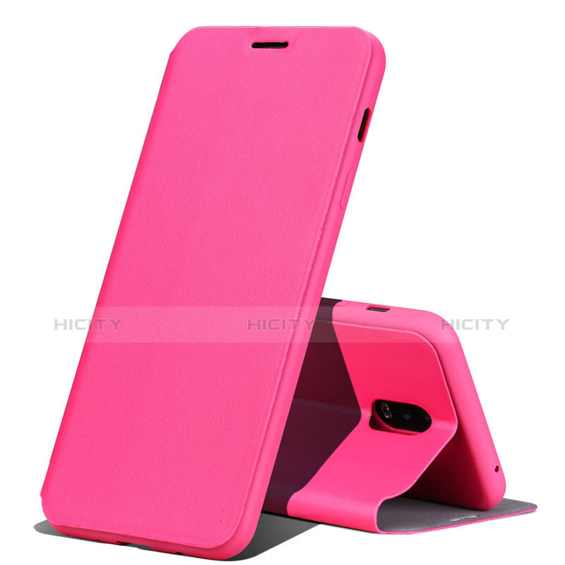 Handytasche Stand Schutzhülle Leder für Samsung Galaxy C8 C710F Pink Plus