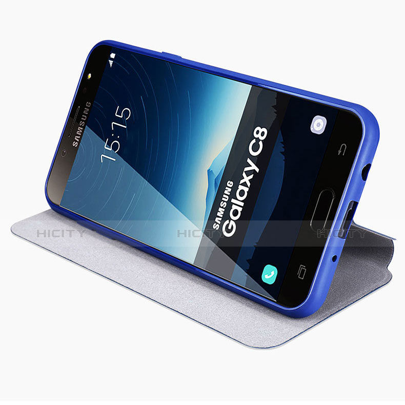 Handytasche Stand Schutzhülle Leder für Samsung Galaxy J7 Plus groß