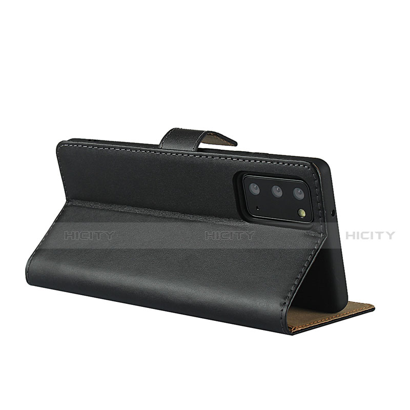 Handytasche Stand Schutzhülle Leder für Samsung Galaxy Note 20 5G Schwarz groß