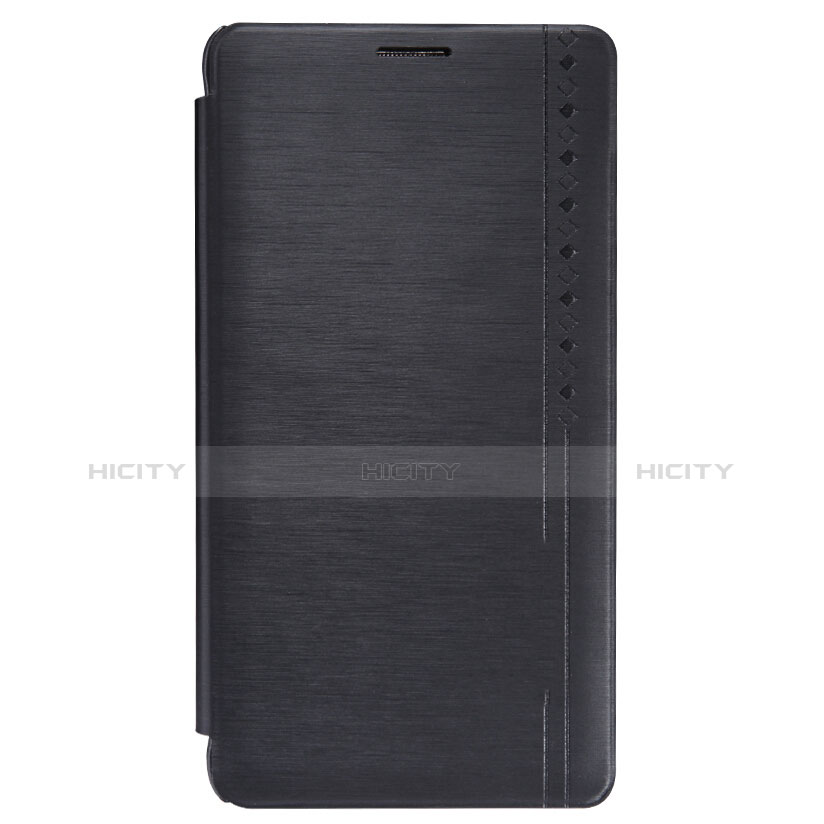 Handytasche Stand Schutzhülle Leder für Samsung Galaxy Note 4 Duos N9100 Dual SIM Schwarz groß