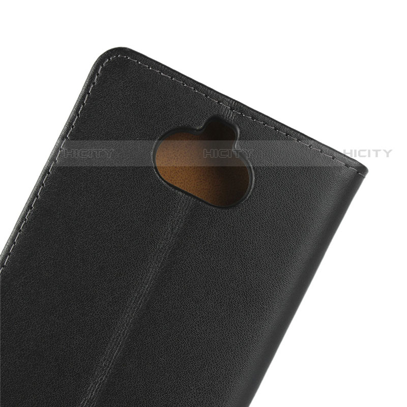 Handytasche Stand Schutzhülle Leder für Sony Xperia 10 Plus Schwarz groß