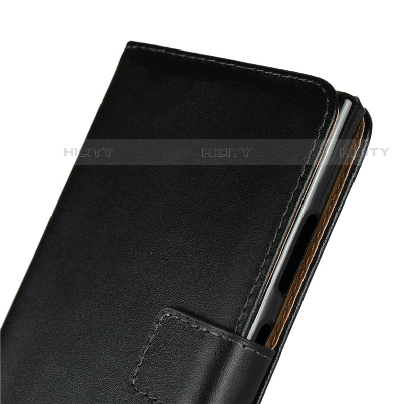 Handytasche Stand Schutzhülle Leder für Sony Xperia L2 Schwarz groß