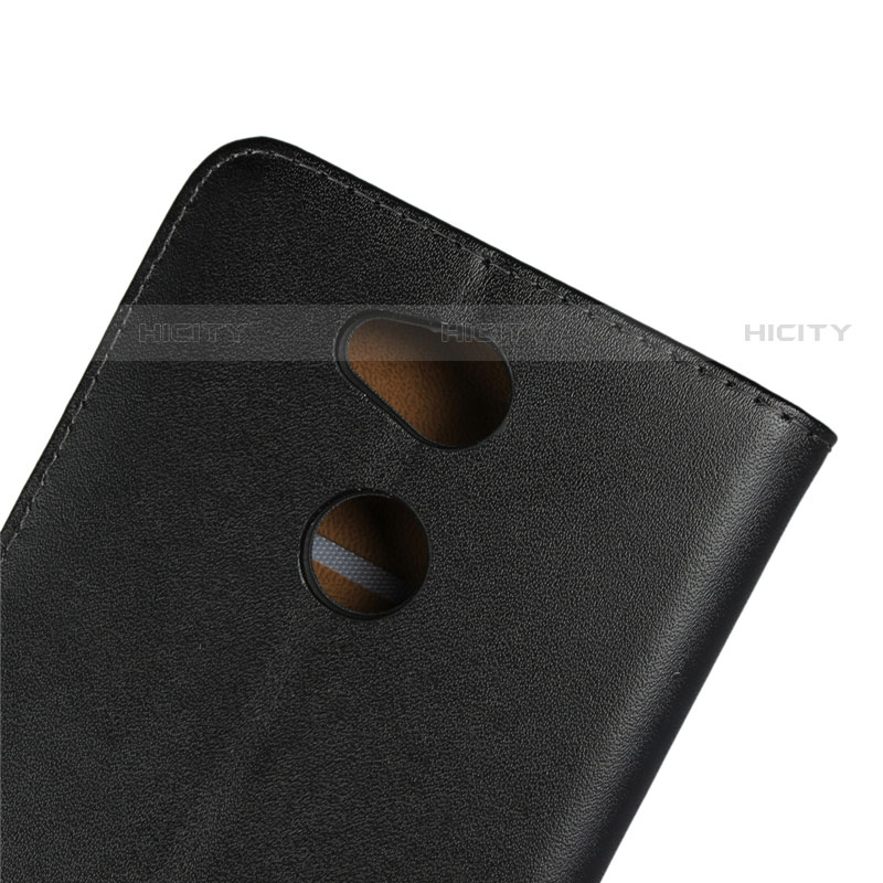 Handytasche Stand Schutzhülle Leder für Sony Xperia L2 Schwarz groß