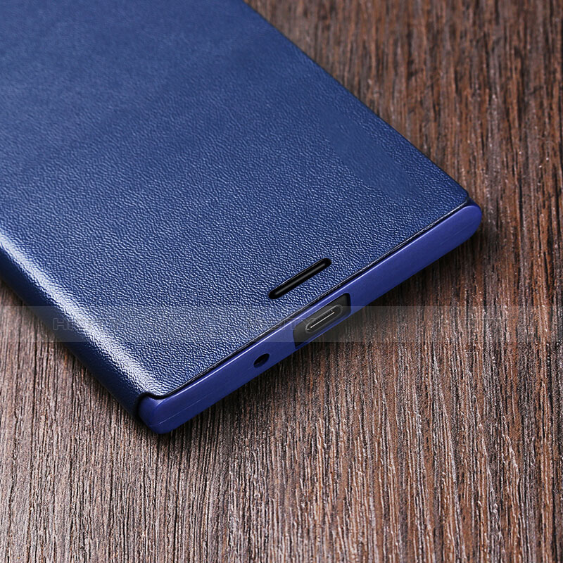 Handytasche Stand Schutzhülle Leder für Sony Xperia XZ Premium Blau groß