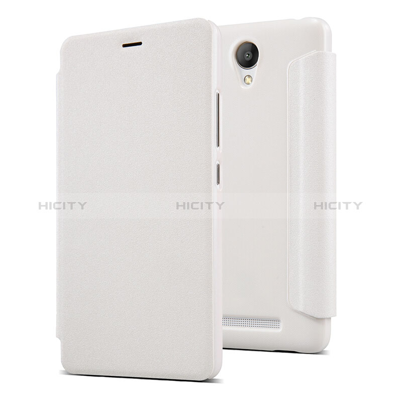 Handytasche Stand Schutzhülle Leder für Xiaomi Redmi Note 2 Weiß