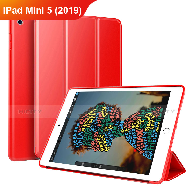 Handytasche Stand Schutzhülle Leder Hülle für Apple iPad Mini 5 (2019) Rot Plus