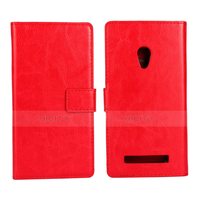 Handytasche Stand Schutzhülle Leder Hülle für Asus Zenfone 5 Rot
