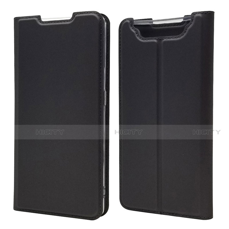 Handytasche Stand Schutzhülle Leder Hülle für Samsung Galaxy A80 Schwarz Plus