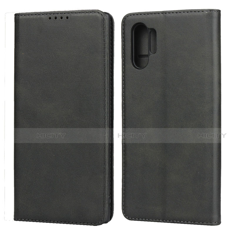 Handytasche Stand Schutzhülle Leder Hülle für Samsung Galaxy Note 10 Plus 5G Schwarz Plus